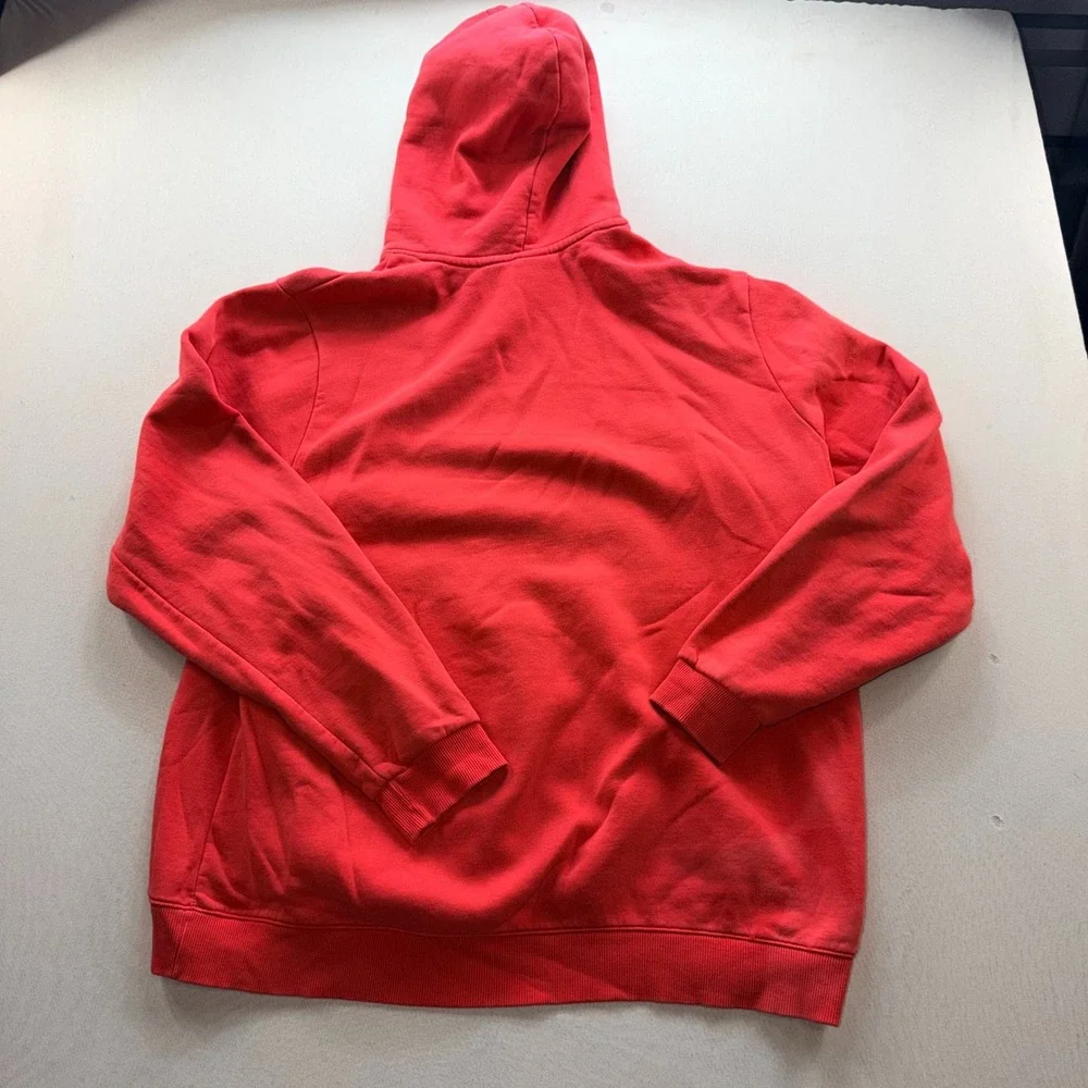 Reebok Hoodie Mens 2XL Red Excellent Logo Pullover Fleece Sweatshirt 16348.
